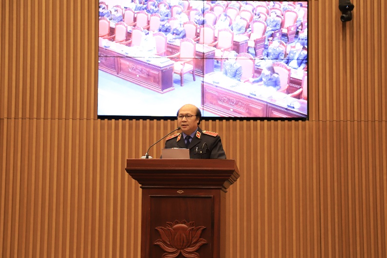 Đồng chí Phạm Văn An, Phó Vụ trưởng Vụ 7 phát biểu tại Hội nghị