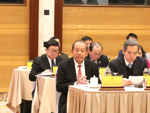 Phó Thủ tướng Trường trực Chính phủ Trương Hòa Bình tham dự Hội nghị. Ảnh:VGP/Nguyễn Hoàng
