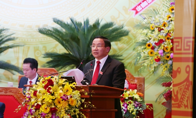 Đ/c Lê Đình Sơn - Bí thư tỉnh ủy Hà Tĩnh khai mạc Đại hội 